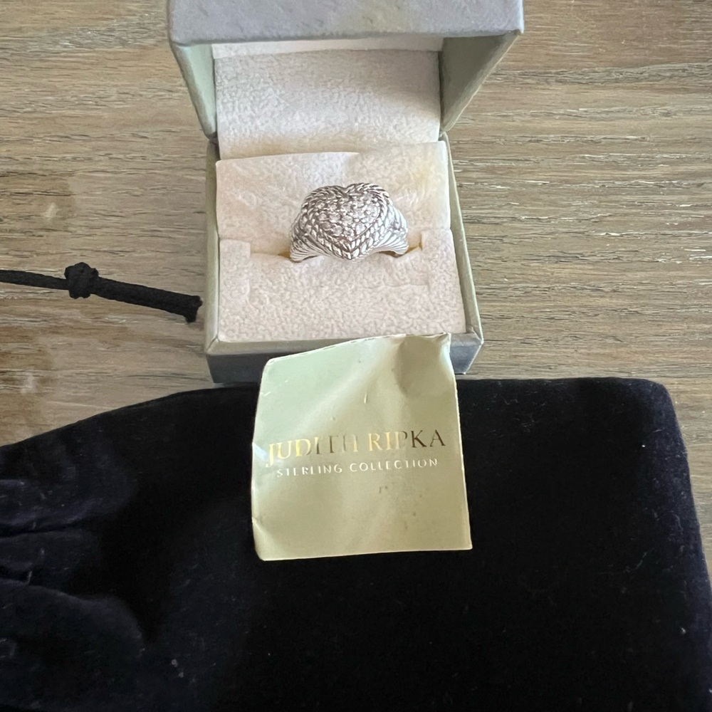Judith Ripka Textured Silver Ring size 7.75